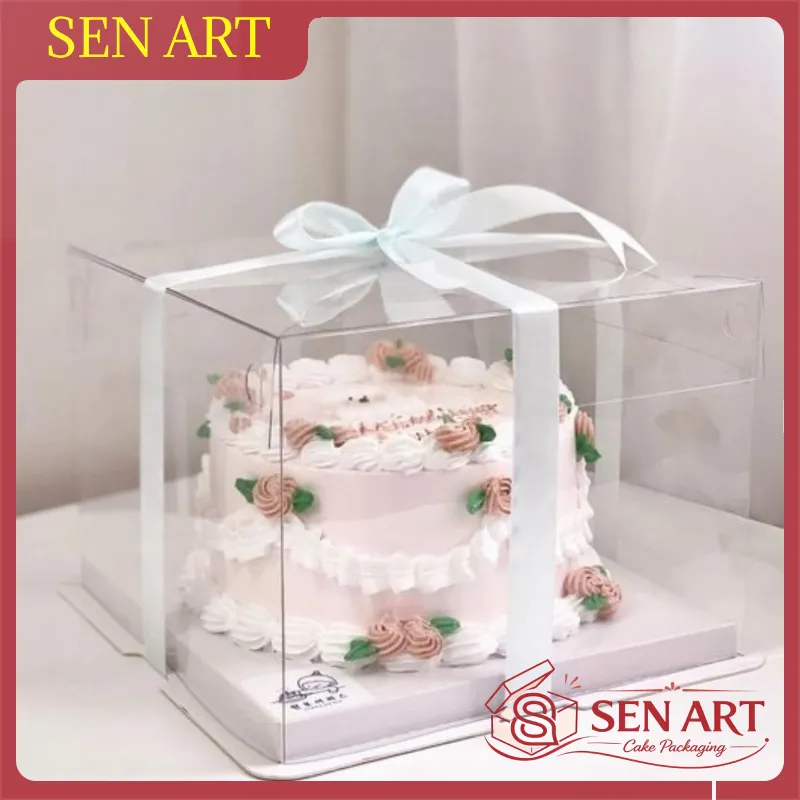 Hộp bánh kem mica trong suốt 36*36*18cm